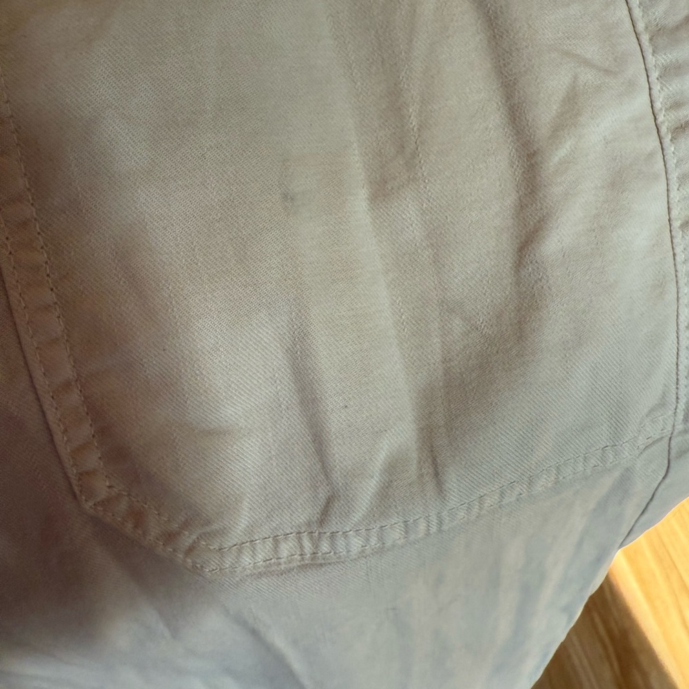 MOTHER Denim The Wrapper Patch Springy Ankle Jeans in Chalk Tapioca - Sz 30 - Picture 14 of 14
